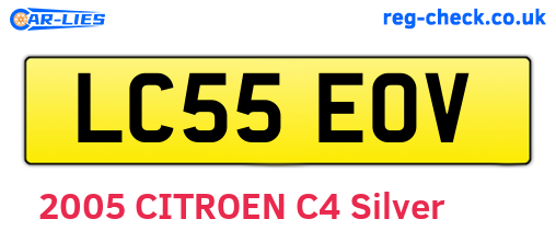 LC55EOV are the vehicle registration plates.
