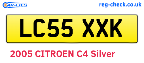 LC55XXK are the vehicle registration plates.