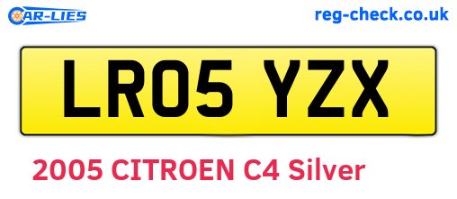 LR05YZX are the vehicle registration plates.