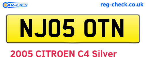 NJ05OTN are the vehicle registration plates.