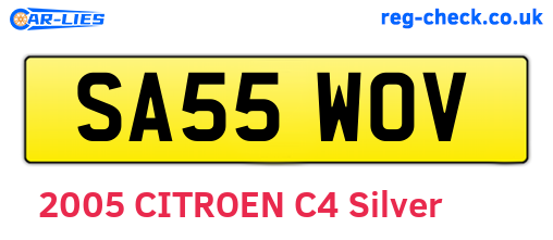 SA55WOV are the vehicle registration plates.
