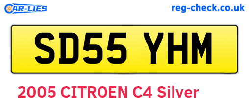 SD55YHM are the vehicle registration plates.