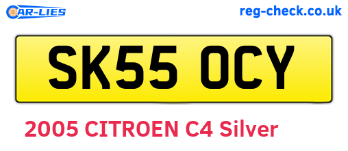 SK55OCY are the vehicle registration plates.