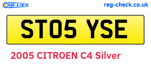 ST05YSE are the vehicle registration plates.