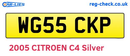 WG55CKP are the vehicle registration plates.