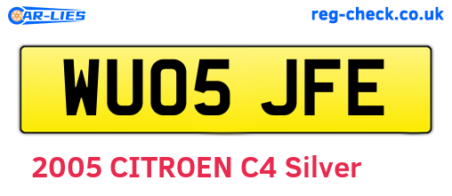 WU05JFE are the vehicle registration plates.