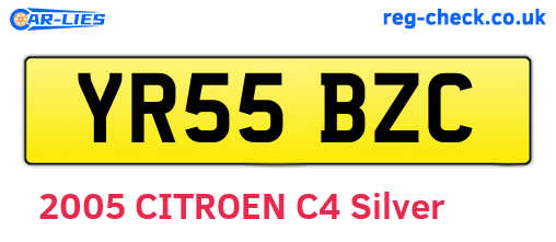 YR55BZC are the vehicle registration plates.