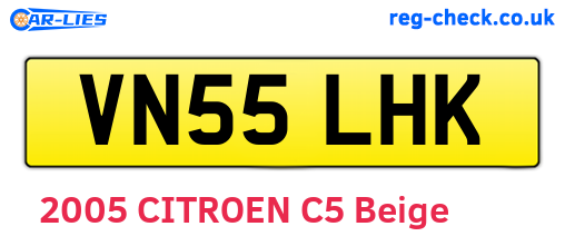 VN55LHK are the vehicle registration plates.