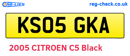 KS05GKA are the vehicle registration plates.