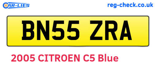 BN55ZRA are the vehicle registration plates.