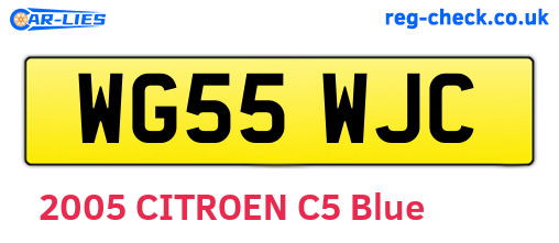 WG55WJC are the vehicle registration plates.