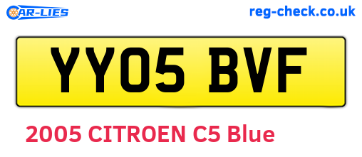 YY05BVF are the vehicle registration plates.
