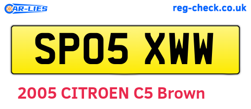 SP05XWW are the vehicle registration plates.