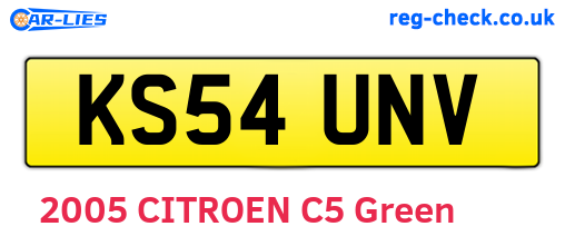 KS54UNV are the vehicle registration plates.