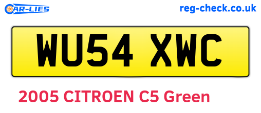 WU54XWC are the vehicle registration plates.