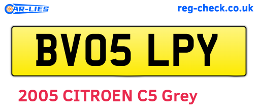 BV05LPY are the vehicle registration plates.