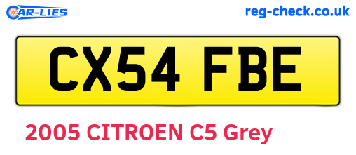 CX54FBE are the vehicle registration plates.