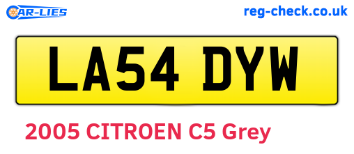 LA54DYW are the vehicle registration plates.