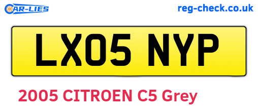LX05NYP are the vehicle registration plates.