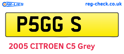 P5GGS are the vehicle registration plates.
