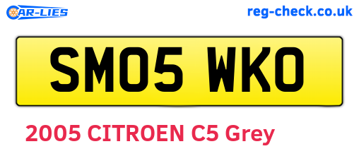 SM05WKO are the vehicle registration plates.