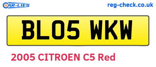 BL05WKW are the vehicle registration plates.