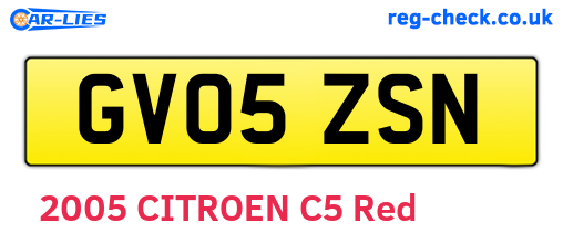 GV05ZSN are the vehicle registration plates.