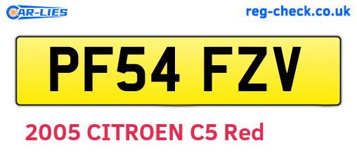 PF54FZV are the vehicle registration plates.