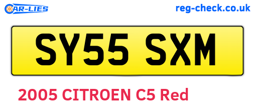 SY55SXM are the vehicle registration plates.