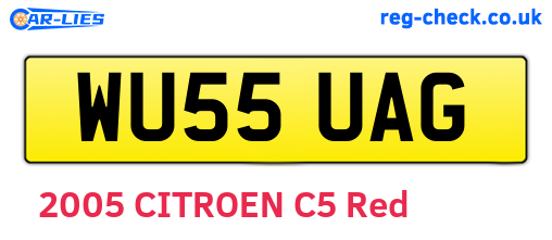 WU55UAG are the vehicle registration plates.