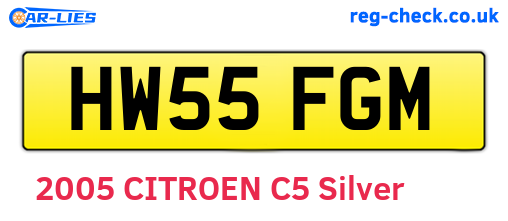 HW55FGM are the vehicle registration plates.