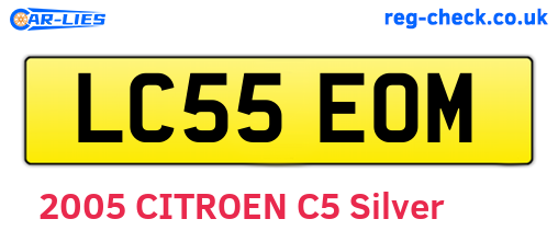 LC55EOM are the vehicle registration plates.