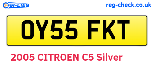 OY55FKT are the vehicle registration plates.