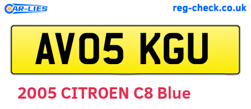 AV05KGU are the vehicle registration plates.