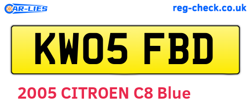 KW05FBD are the vehicle registration plates.
