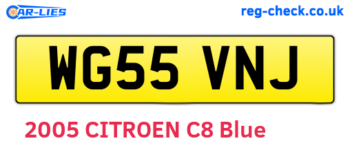 WG55VNJ are the vehicle registration plates.