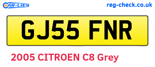 GJ55FNR are the vehicle registration plates.