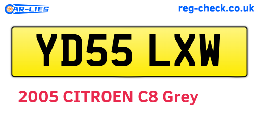 YD55LXW are the vehicle registration plates.