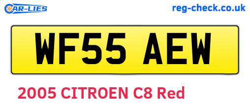 WF55AEW are the vehicle registration plates.