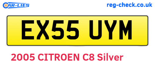 EX55UYM are the vehicle registration plates.