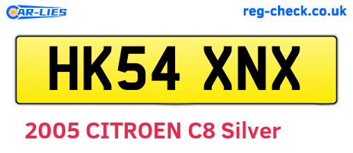 HK54XNX are the vehicle registration plates.