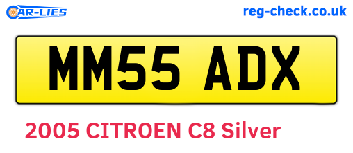 MM55ADX are the vehicle registration plates.