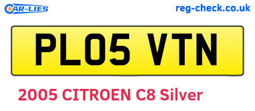 PL05VTN are the vehicle registration plates.