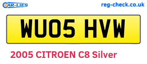 WU05HVW are the vehicle registration plates.