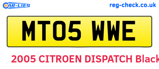 MT05WWE are the vehicle registration plates.
