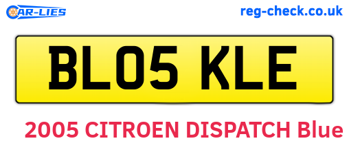 BL05KLE are the vehicle registration plates.