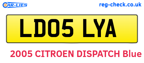 LD05LYA are the vehicle registration plates.