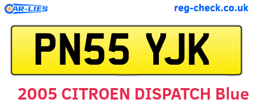 PN55YJK are the vehicle registration plates.