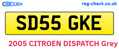 SD55GKE are the vehicle registration plates.
