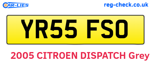 YR55FSO are the vehicle registration plates.